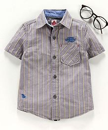 Under Fourteen Only Striped Half Sleeves Shirt - Grey Under Fourteen Only Striped Half Sleeves Shirt - Grey