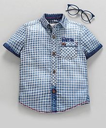Under Fourteen Only Checked Half Sleeves Shirt - Blue Under Fourteen Only Checked Half Sleeves Shirt - Blue