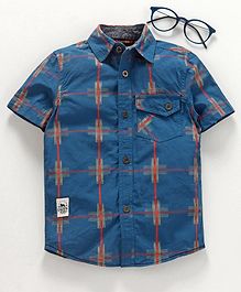 Under Fourteen Only Checked Half Sleeves Shirt - Blue Under Fourteen Only Checked Half Sleeves Shirt - Blue