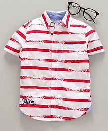 Under Fourteen Only Striped Half Sleeves Shirt - Red Under Fourteen Only Striped Half Sleeves Shirt - Red