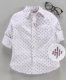 Under Fourteen Only Printed Full Sleeves Shirt - White Under Fourteen Only Printed Full Sleeves Shirt - White