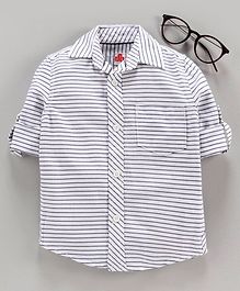 Under Fourteen Only Full Sleeves Striped Shirt - White Under Fourteen Only Full Sleeves Striped Shirt - White