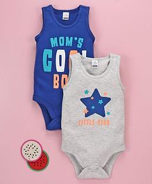 LC Waikiki Printed Sleeveless Pack Of 2 Onesies - Blue LC Waikiki Printed Sleeveless Pack Of 2 Onesies - Blue