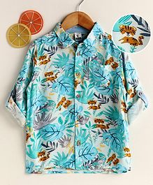 LC Waikiki Full Sleeves Tropical Print Shirt - Light Blue LC Waikiki Full Sleeves Tropical Print Shirt - Light Blue