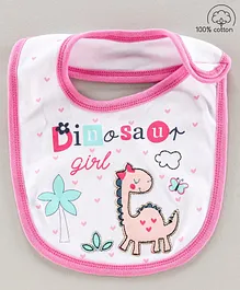 Babyhug Bib Velcro Closure Dino Patch - Multicolor
