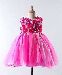 Li&Li BOUTIQUE Sleeveless Flower Applique Flared Dress - Pink Li&Li BOUTIQUE Sleeveless Flower Applique Flared Dress - Pink