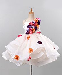 Li&Li BOUTIQUE Sleeveless Flower Applique Flared Dress With Headband - White Li&Li BOUTIQUE Sleeveless Flower Applique Flared Dress With Headband - White