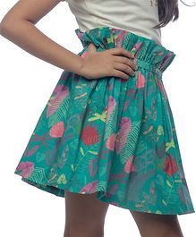 Miko Lolo Paper Bag Style Floral Print Organic Cotton Skirt - Green Miko Lolo Paper Bag Style Floral Print Organic Cotton Skirt - Green
