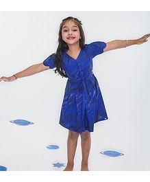Miko Lolo Organic Cotton Short Sleeves Galaxy Print Dress - Blue Miko Lolo Organic Cotton Short Sleeves Galaxy Print Dress - Blue