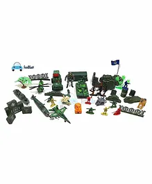 FunBlast Pretend Play Battlefield Army Military Play Set 40 Pieces - Green