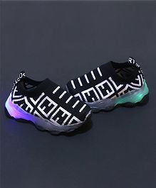 FEETWELL SHOES Led Alphabet Pattern Slip-on Shoes - Black FEETWELL SHOES Led Alphabet Pattern Slip-on Shoes - Black