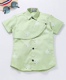 Knotty Kids Half Sleeves Cycling Printed Shirt - Green Knotty Kids Half Sleeves Cycling Printed Shirt - Green