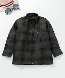 Knotty Kids Full Sleeves Checkered Front Pocket Shirt - Black Knotty Kids Full Sleeves Checkered Front Pocket Shirt - Black