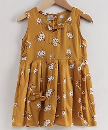 Little LABS Floral Print Sleeveless Dress - Yellow Little LABS Floral Print Sleeveless Dress - Yellow