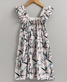 Little LABS Sleeveless Leaves Print Dress - White Little LABS Sleeveless Leaves Print Dress - White