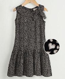 Little LABS Sleeveless Heart Print Dress - Black Little LABS Sleeveless Heart Print Dress - Black