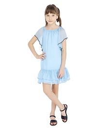 One Friday Half Sleeves Sequin Detailing Dress - Light Blue One Friday Half Sleeves Sequin Detailing Dress - Light Blue
