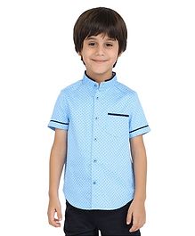 One Friday Half Sleeves Printed Shirt - Sky Blue One Friday Half Sleeves Printed Shirt - Sky Blue