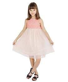 One Friday Embroidered Sleeveless Leaser Dress - Peach One Friday Embroidered Sleeveless Leaser Dress - Peach