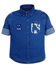 CAVIO Full Sleeves Denim Front Pocket Shirt - Blue CAVIO Full Sleeves Denim Front Pocket Shirt - Blue