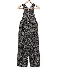 Cherry Crumble California Sleeveless Floral Jumpsuit - Black Cherry Crumble California Sleeveless Floral Jumpsuit - Black