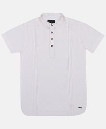 Li'L tomatoes Half Sleeves Solid Kurta - White Li'L tomatoes Half Sleeves Solid Kurta - White
