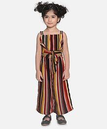 Aww Hunnie Sleeveless Knot Crop Top With Stripes Culottes - Multicolour Aww Hunnie Sleeveless Knot Crop Top With Stripes Culottes - Multicolour