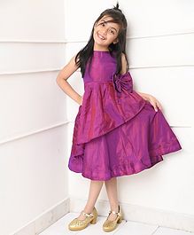 Amairaa Sleeveless Big Bow Flared Party Dress - Purple Amairaa Sleeveless Big Bow Flared Party Dress - Purple