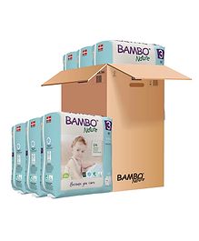 Bambo Nature Eco Friendly Tape Diapers with Wetness Indicator Medium Size Pack of 6 - 168 Pieces Bambo Nature Eco Friendly Tape Diapers with Wetness Indicator Medium Size Pack of 6 - 168 Pieces