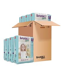 Bambo Nature Eco Friendly Tape Diapers with Wetness Indicator XL Size Pack of 6 - 132 Pieces Bambo Nature Eco Friendly Tape Diapers with Wetness Indicator XL Size Pack of 6 - 132 Pieces