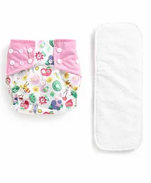 Polka Tots Reusable Cloth Diaper with Insert - Pink White