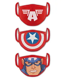 Babyhug 4 to 6 Years Washable & Reusable Knit Face Mask Captain America- Pack of 3