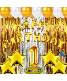 Shopperskart First Birthday Balloon Kit Golden - Pack of 73