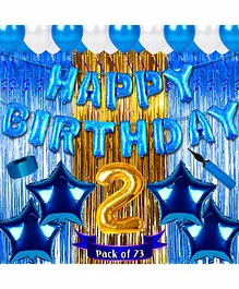 Shopperskart Second Birthday Balloon Kit Blue - Pack of 73