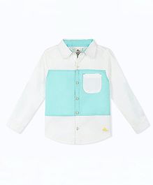 Cherry Crumble California Full Sleeves Color-Block Shirt - White Cherry Crumble California Full Sleeves Color-Block Shirt - White