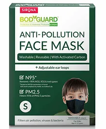 BodyGuard Small N95 + PM2.5 Anti Pollution Face Mask - Black