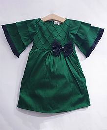 My Pink Closet Half Butterfly Sleeves Sequin Bow Detailing Dress - Green My Pink Closet Half Butterfly Sleeves Sequin Bow Detailing Dress - Green