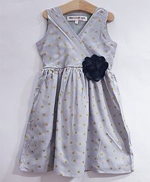 My Pink Closet Sleeveless Star Printed Dress - Grey My Pink Closet Sleeveless Star Printed Dress - Grey