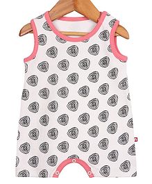 Nino Bambino Sleeveless Abstract Print Detailing Romper - White Nino Bambino Sleeveless Abstract Print Detailing Romper - White