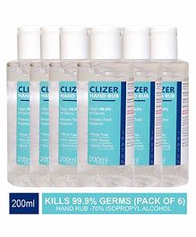 Magic Seat Clizer Alcohol Based Hand Sanitizer Pack of 6 - 200 ml Each