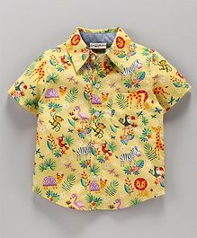 CrayonFlakes Jungle Print Half Sleeves Shirt - Yellow CrayonFlakes Jungle Print Half Sleeves Shirt - Yellow