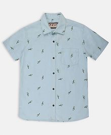 Li'L tomatoes Half Sleeves Printed Shirt With FREE 3-Ply Face Mask - Blue Li'L tomatoes Half Sleeves Printed Shirt With FREE 3-Ply Face Mask - Blue
