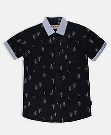 Li'L tomatoes Half Sleeves Ship Printed Shirt With FREE 3-Ply Face Mask - Navy Blue Li'L tomatoes Half Sleeves Ship Printed Shirt With FREE 3-Ply Face Mask - Navy Blue