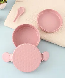 Lunch Box with Clip Lock Lid & Spoon 550 ml - Pink