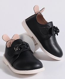 Hoppipola One Color Bow Decorated Shoes - Black Hoppipola One Color Bow Decorated Shoes - Black