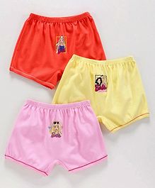 Red Rose Bloomers Barbie Print Pack of 3 - Orange Pink Yellow Red Rose Bloomers Barbie Print Pack of 3 - Orange Pink Yellow