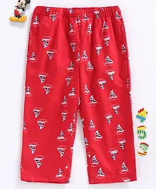 Babyhug Full Length Printed Pajama - Red