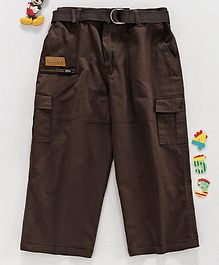 Noddy Three Fourth Length Shorts With Belt - Brown Noddy Three Fourth Length Shorts With Belt - Brown