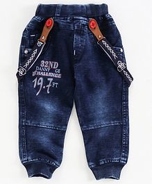 Chicklets Printed Full Length Jeans - Blue Chicklets Printed Full Length Jeans - Blue