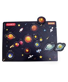 Omocha Planets Pegged Puzzle Navy Blue - 10 Pieces